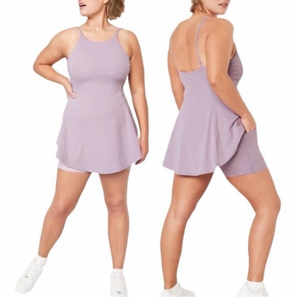 Old Navy Powersoft Mini 2in1 Skort Tennis Dress Size Large Pockets Purple